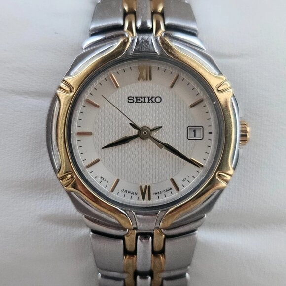 Seiko Ladies Wristwatch Gold/Silver Tone Analog Quartz Date Calendar Wrist Watch main image 4